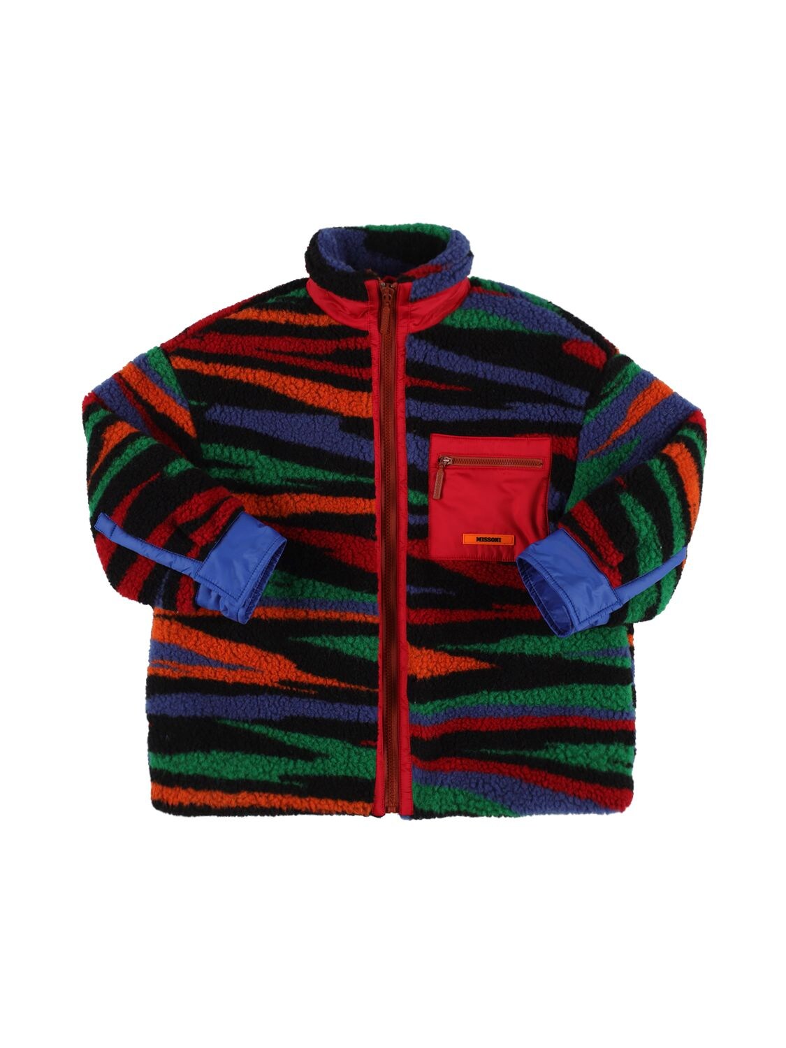Image of Printed Wool Blend Teddy Jacket