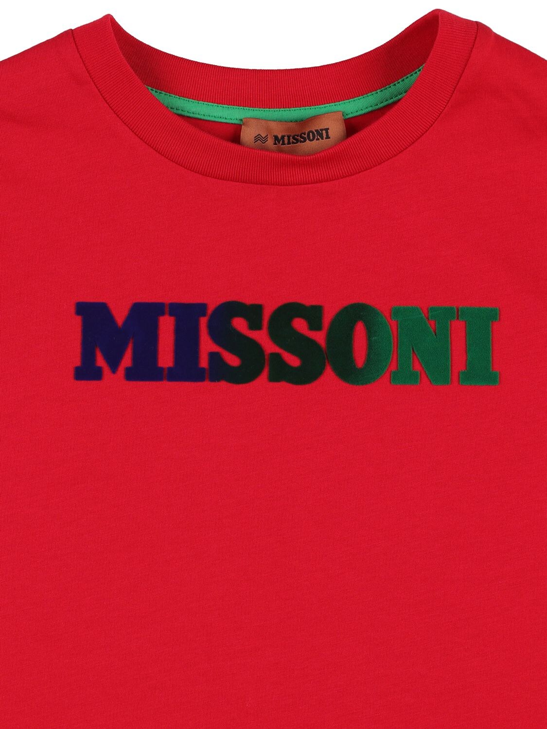 Shop Missoni Cotton Jersey T-shirt W/ Velvet Logo In Red