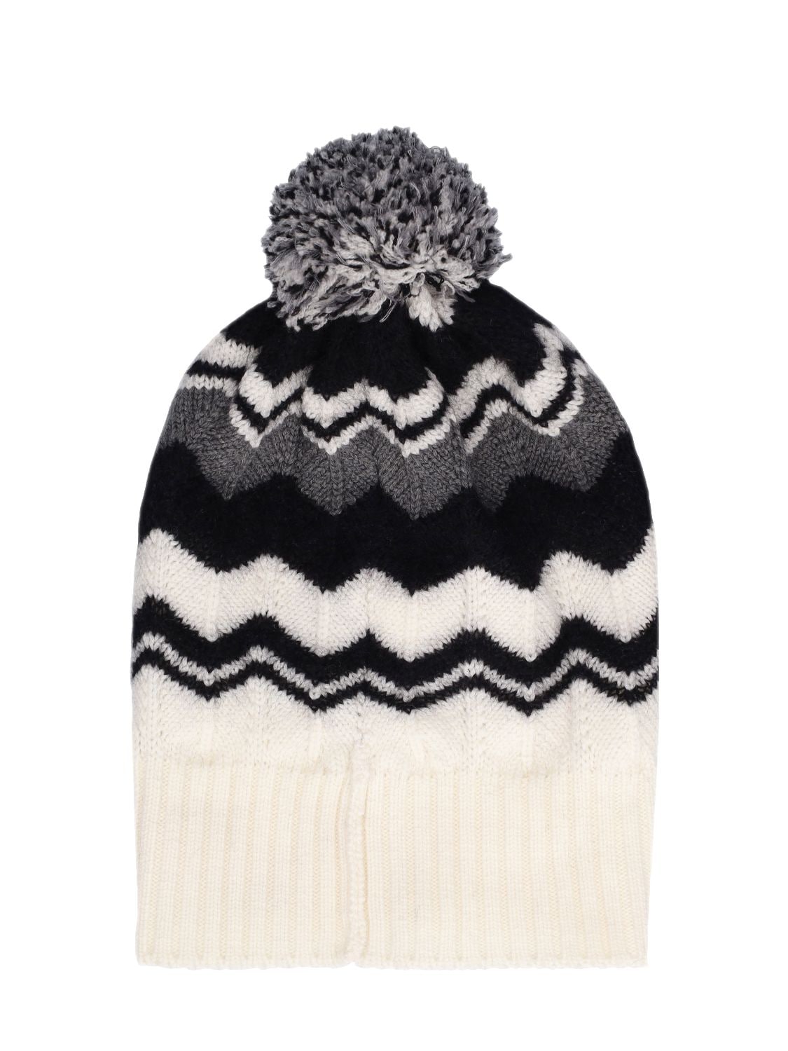 Shop Missoni Zig Zag Wool Jacquard Knit Hat In Black,white