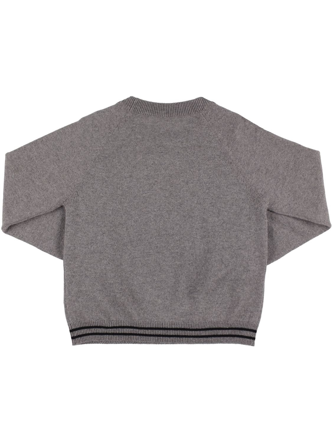 Shop Balmain Wool Blend Knit Sweater In Grey