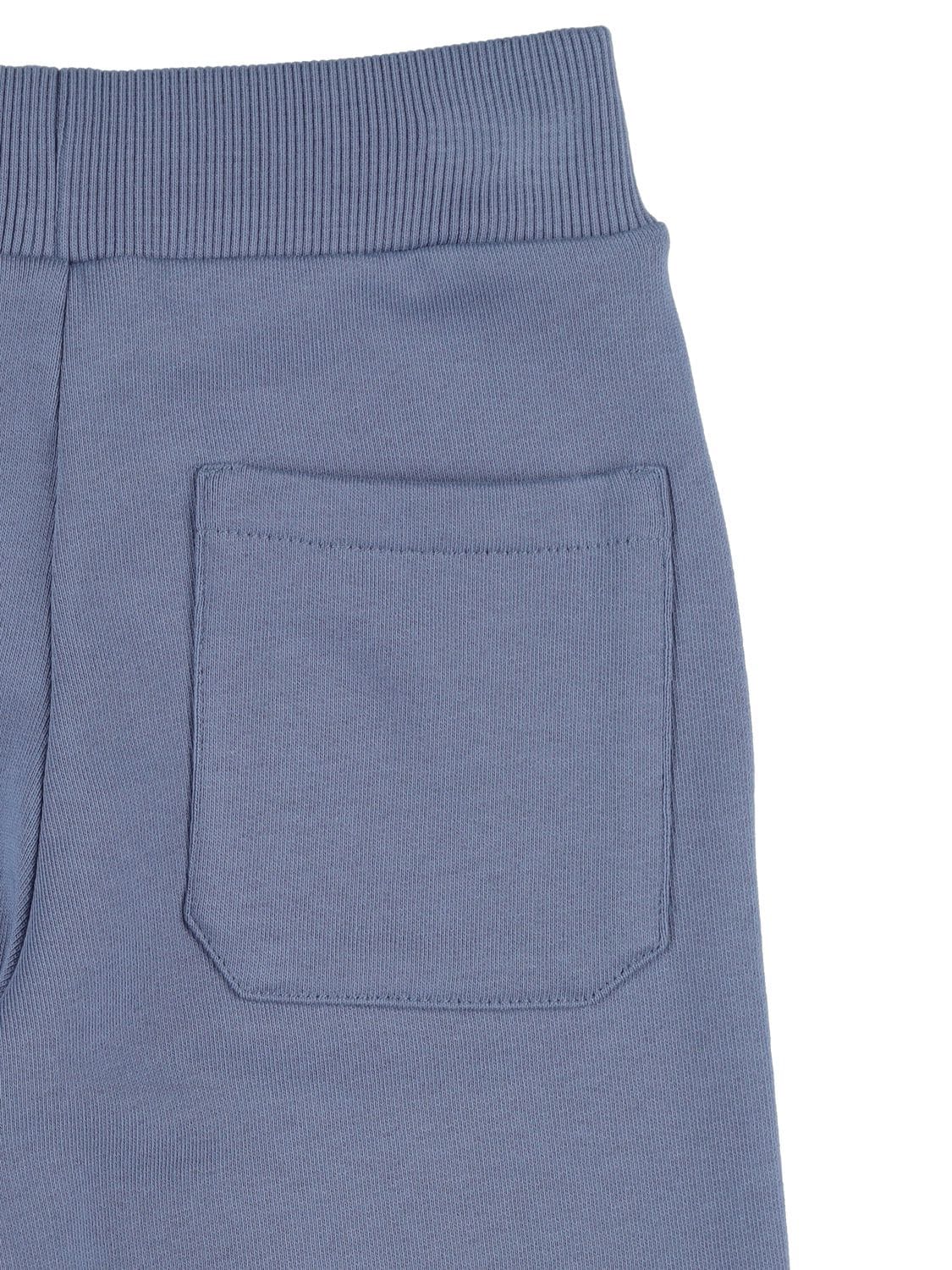 Shop Balmain Organic Cotton Sweatpants W/logo In Light Blue
