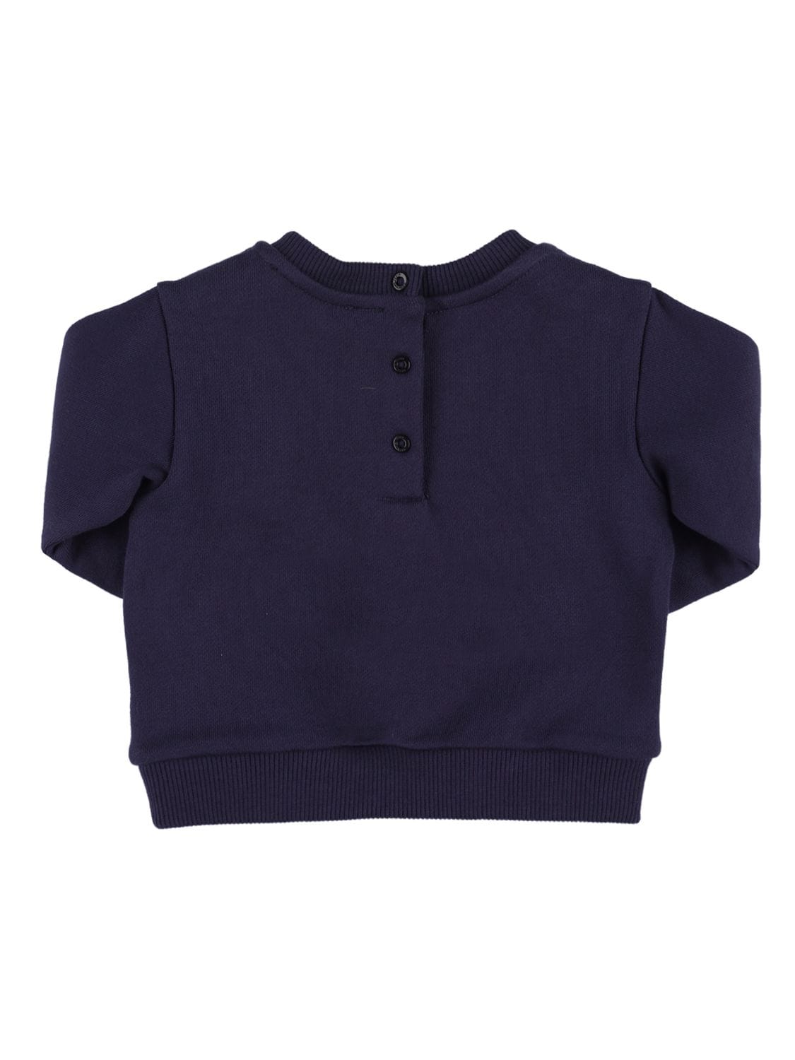 Shop Balmain Organic Cotton Sweatshirt W/logo In Navy