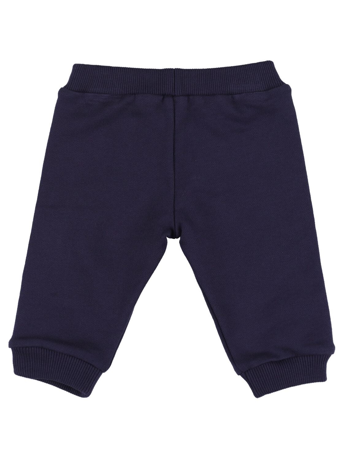 Shop Balmain Organic Cotton Sweatpants W/logo In Navy