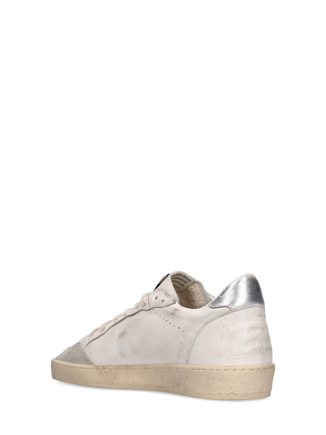 Shop Golden Goose Lvr Exclusive Ball Star Leather Sneakers In White,blue