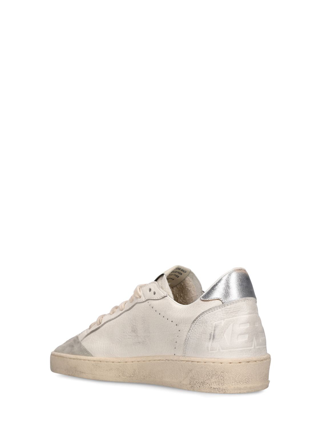 Shop Golden Goose Lvr Exclusive Ball Star Leather Sneakers In White,blue