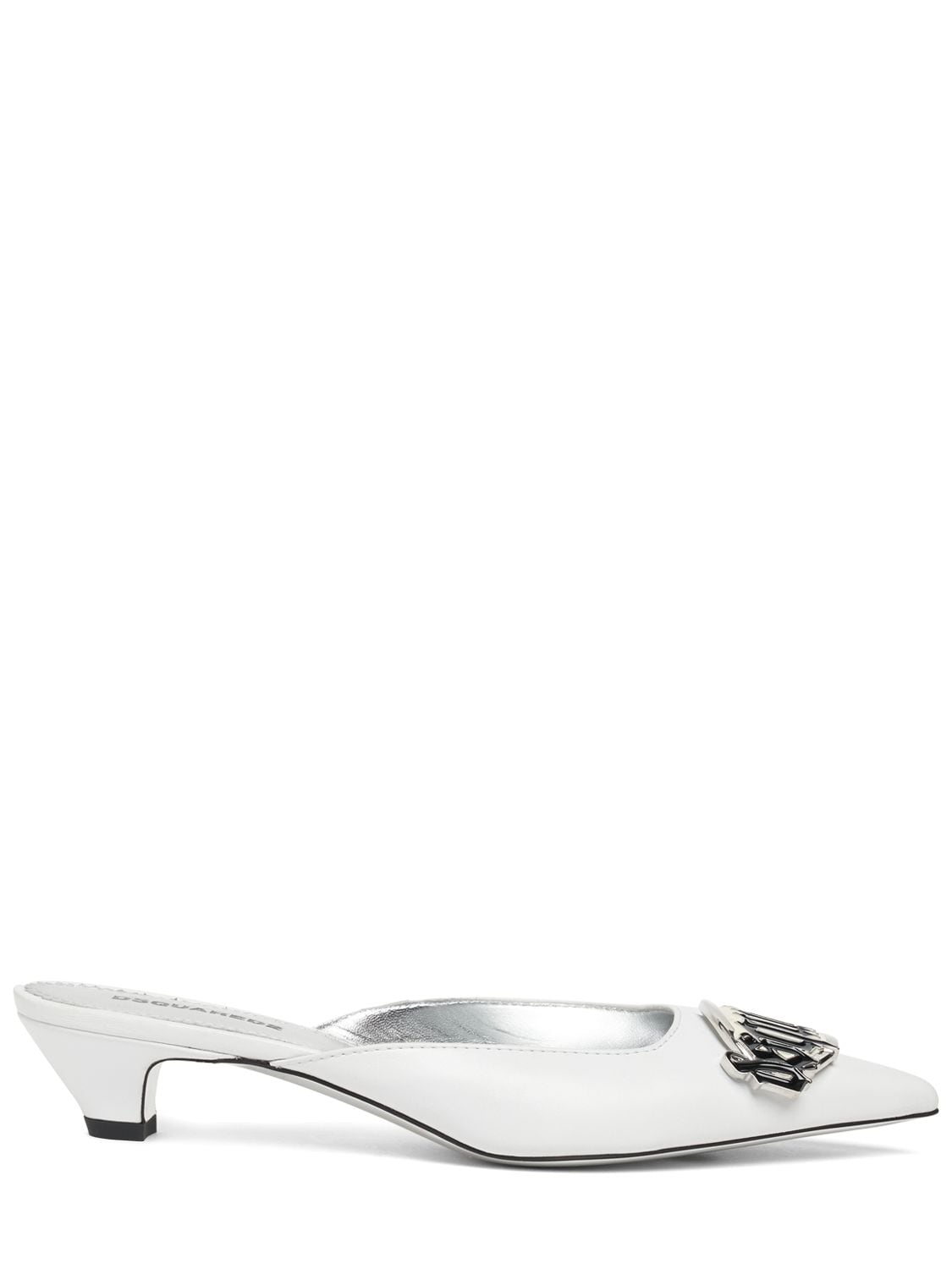 Dsquared2 35mm Gothic Leather Mules In White