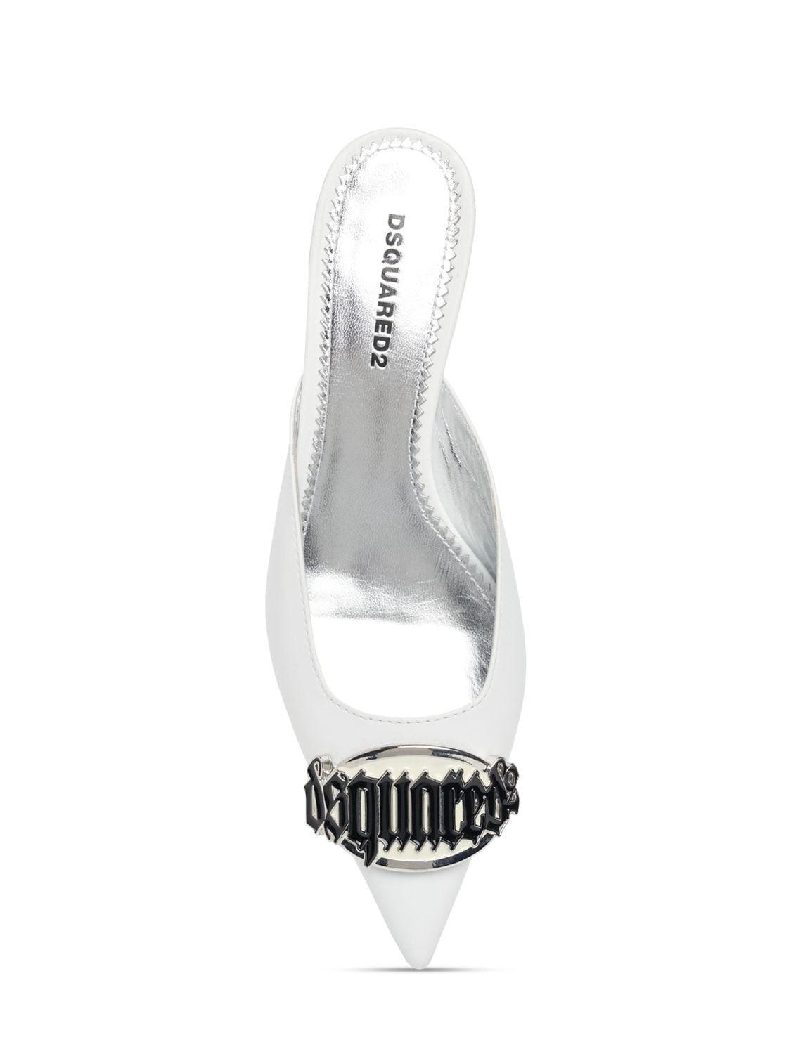 Shop Dsquared2 35mm Gothic Leather Mules In White