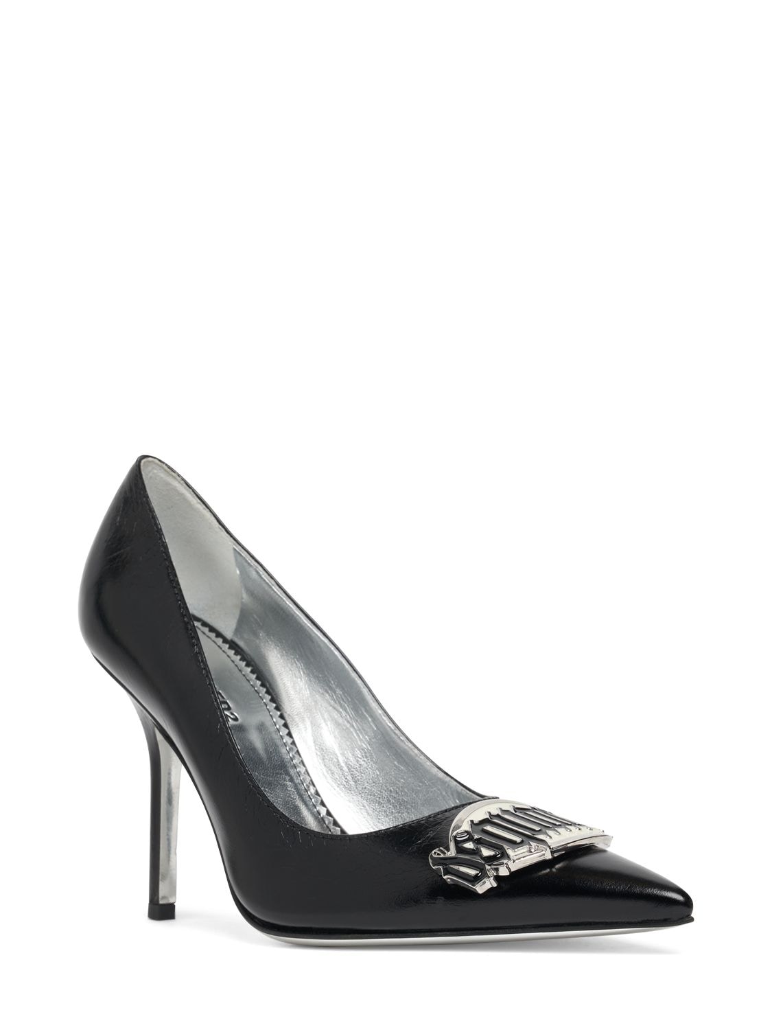 Shop Dsquared2 100mm Gothic Leather Pumps In Black