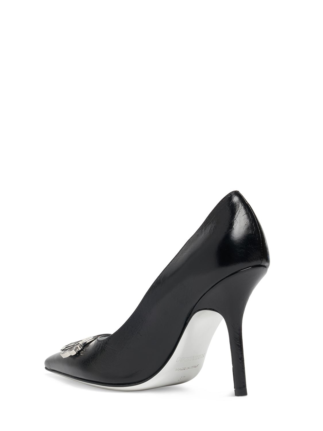 Shop Dsquared2 100mm Gothic Leather Pumps In Black