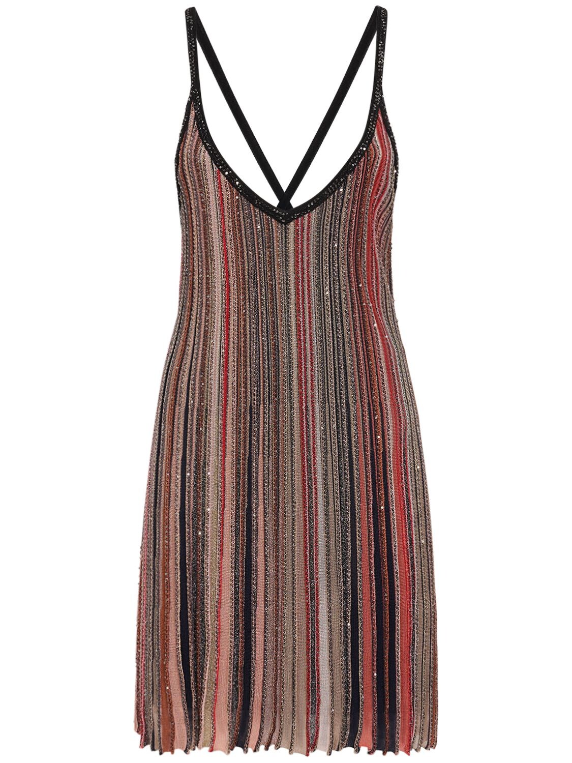 Shop Missoni Sequined Knit Sleeveless Mini Dress In Multicolor