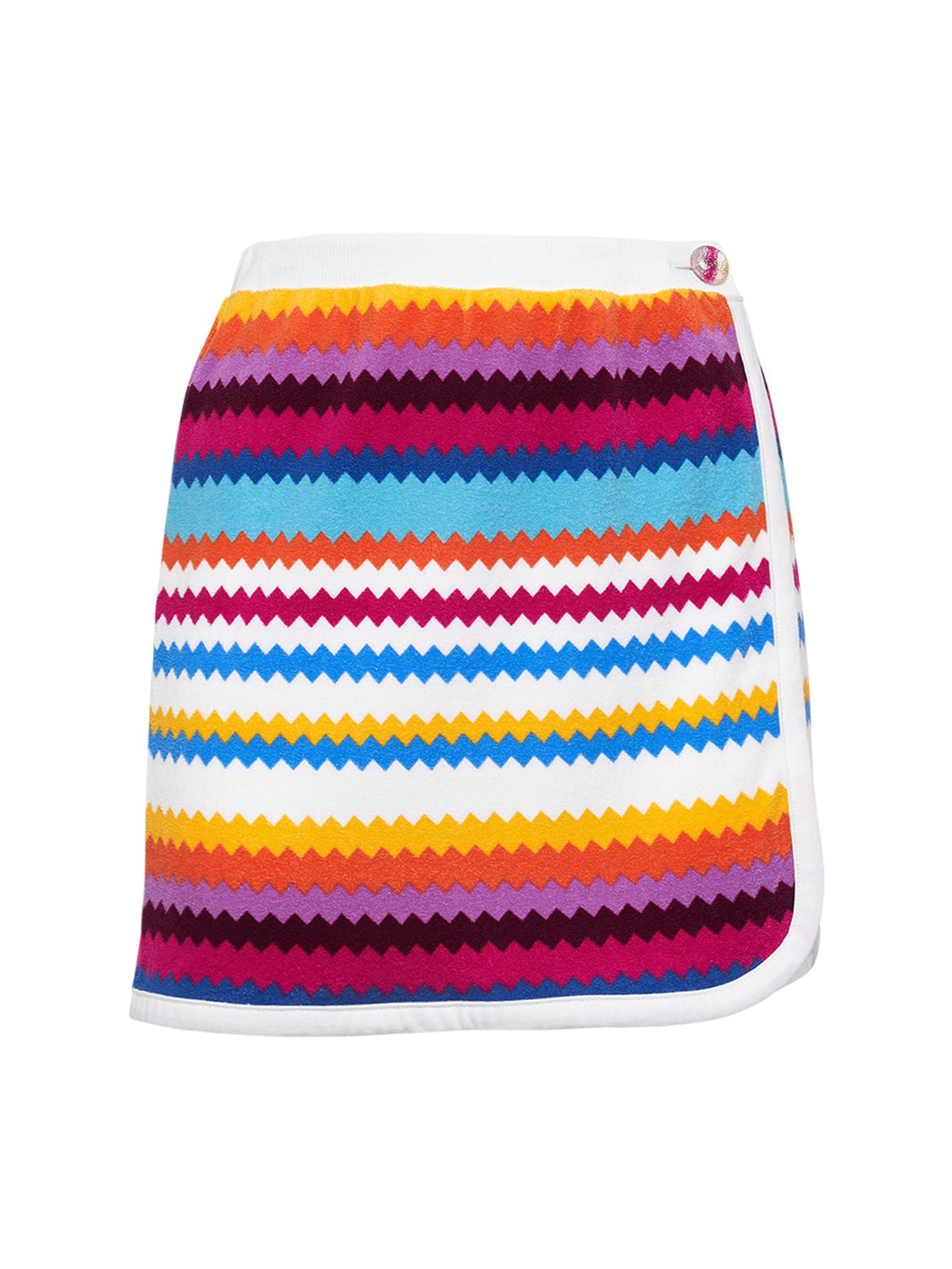 Shop Missoni Chevron French Terry Knit Mini Skirt In Multicolor