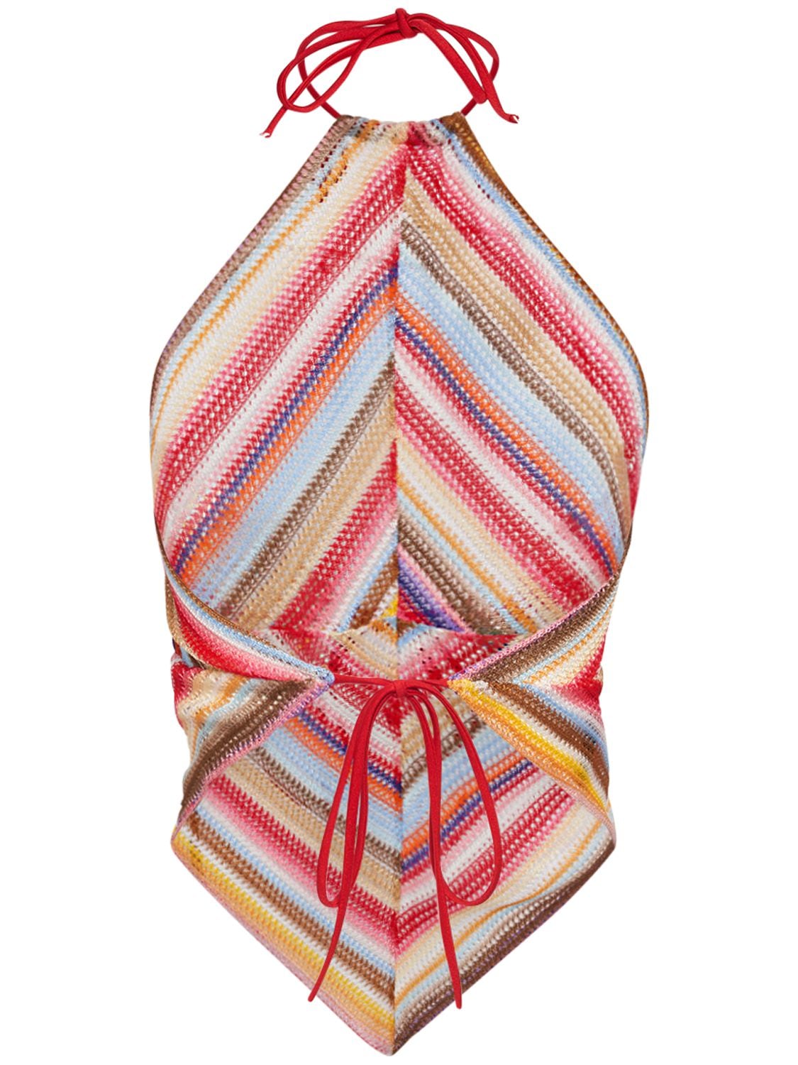 Shop Missoni Striped Knit Halter Top In Multicolor
