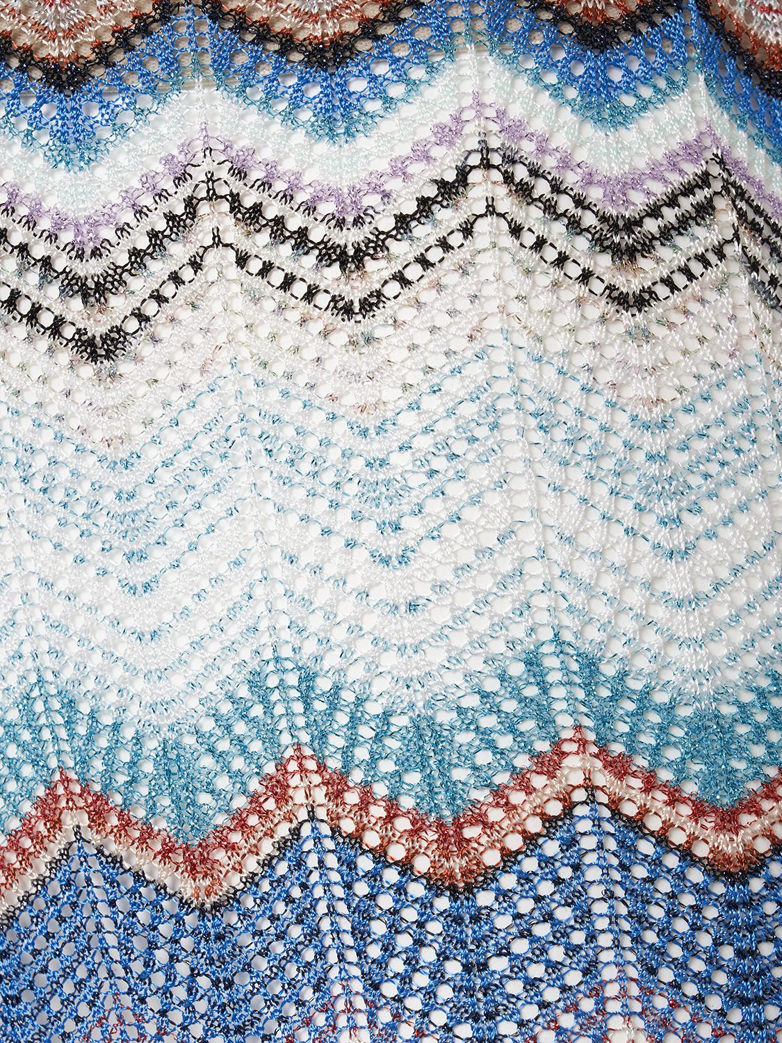 Shop Missoni Chevron Crochet Flared Pants In Multicolor