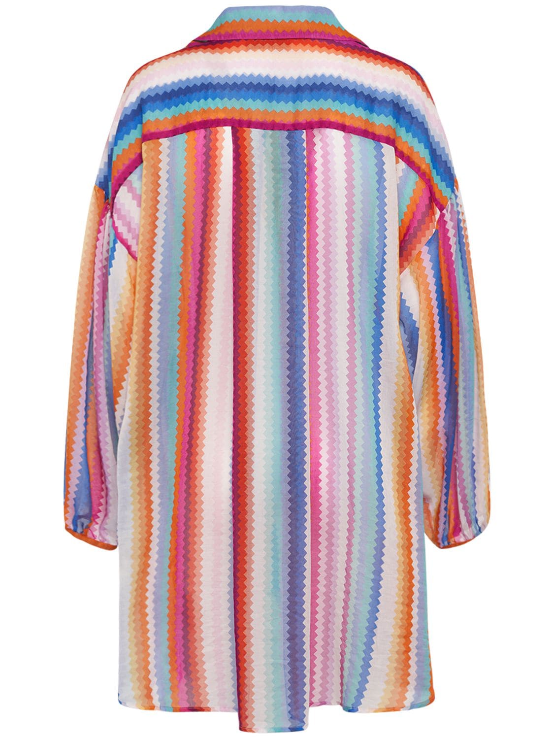 Shop Missoni Chevron Print Cotton & Silk Shirt In Multicolor