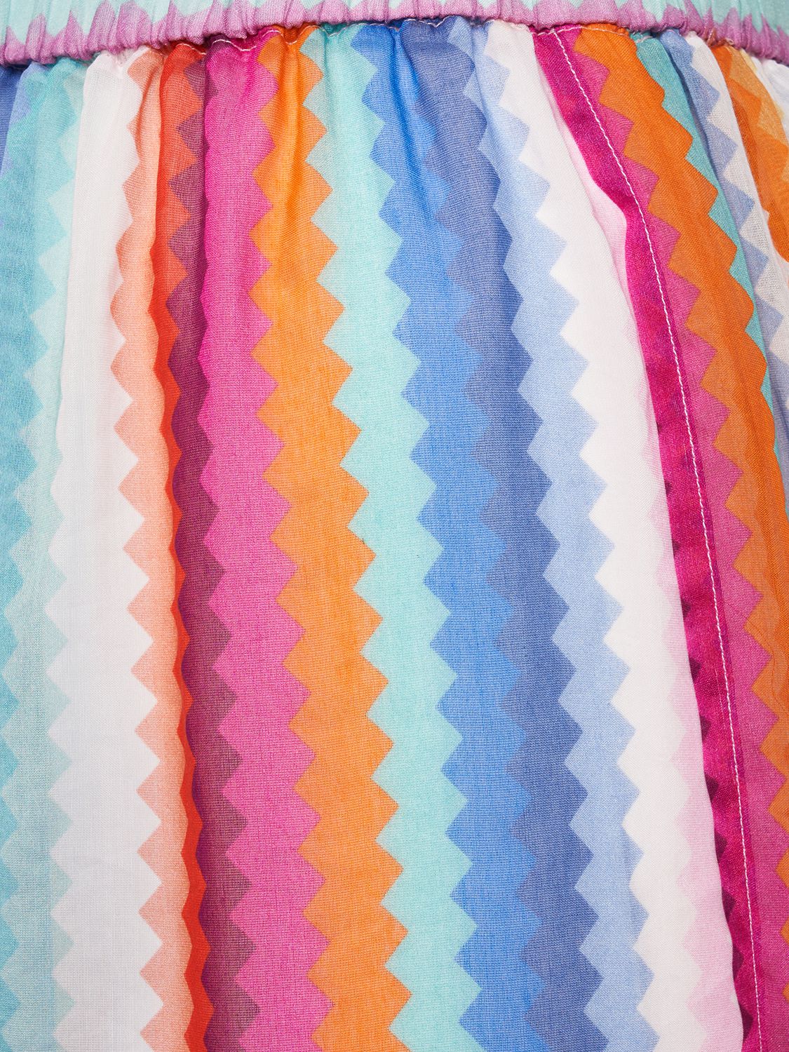 Shop Missoni Chevron Print Cotton & Silk Wide Pants In Multicolor
