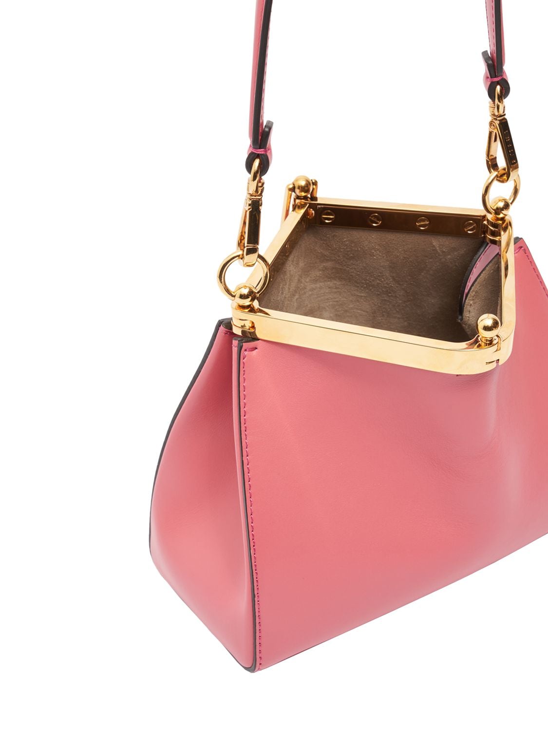 Shop Etro Small Vela Leather Shoulder Bag In Fuchsia