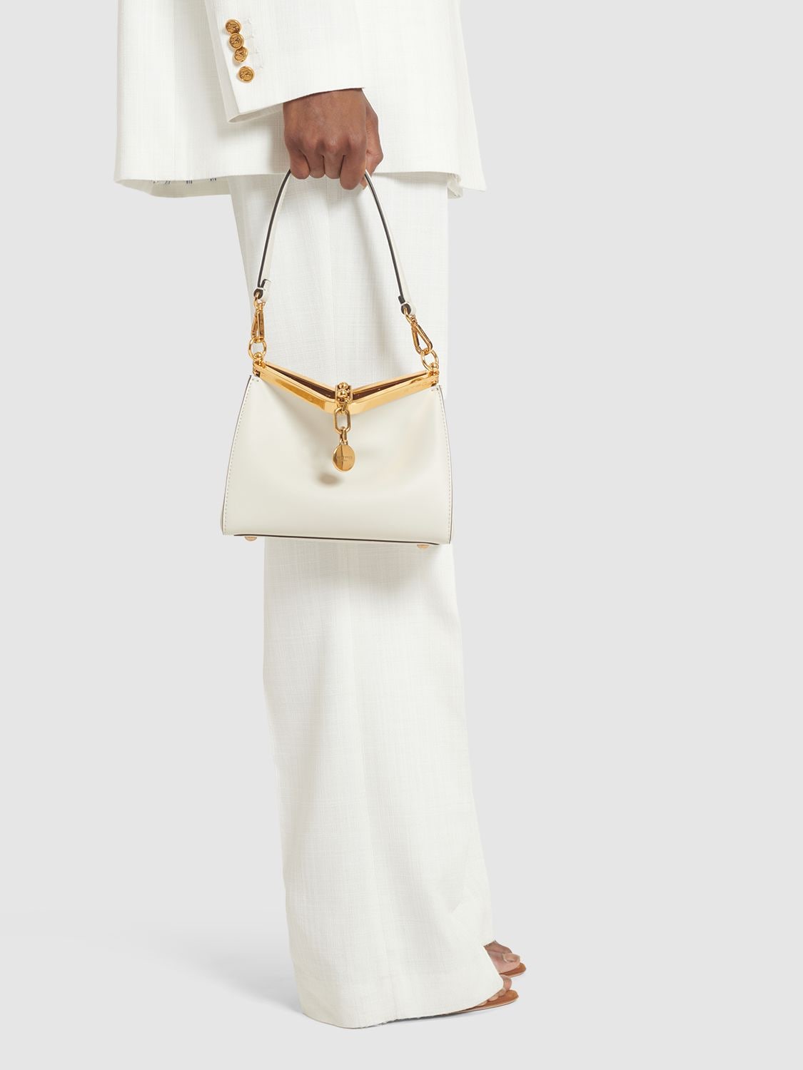Shop Etro Small Vela Leather Shoulder Bag In White