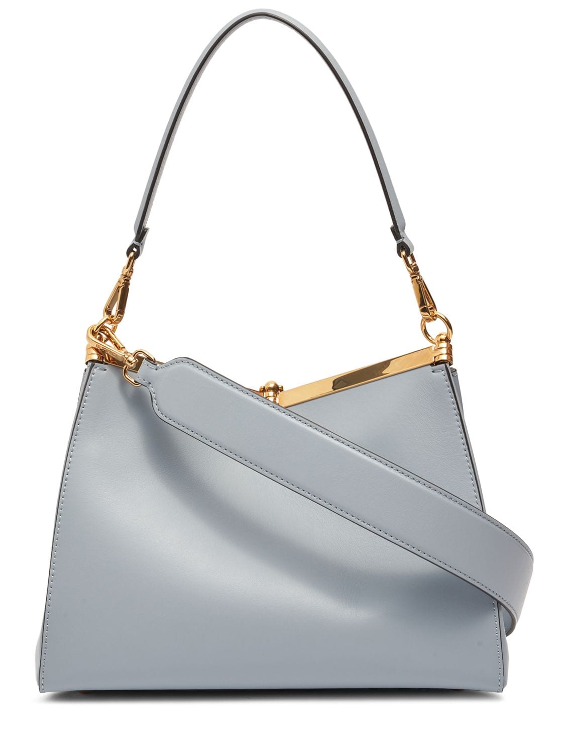 Shop Etro Medium Vela Leather Shoulder Bag In Light Blue