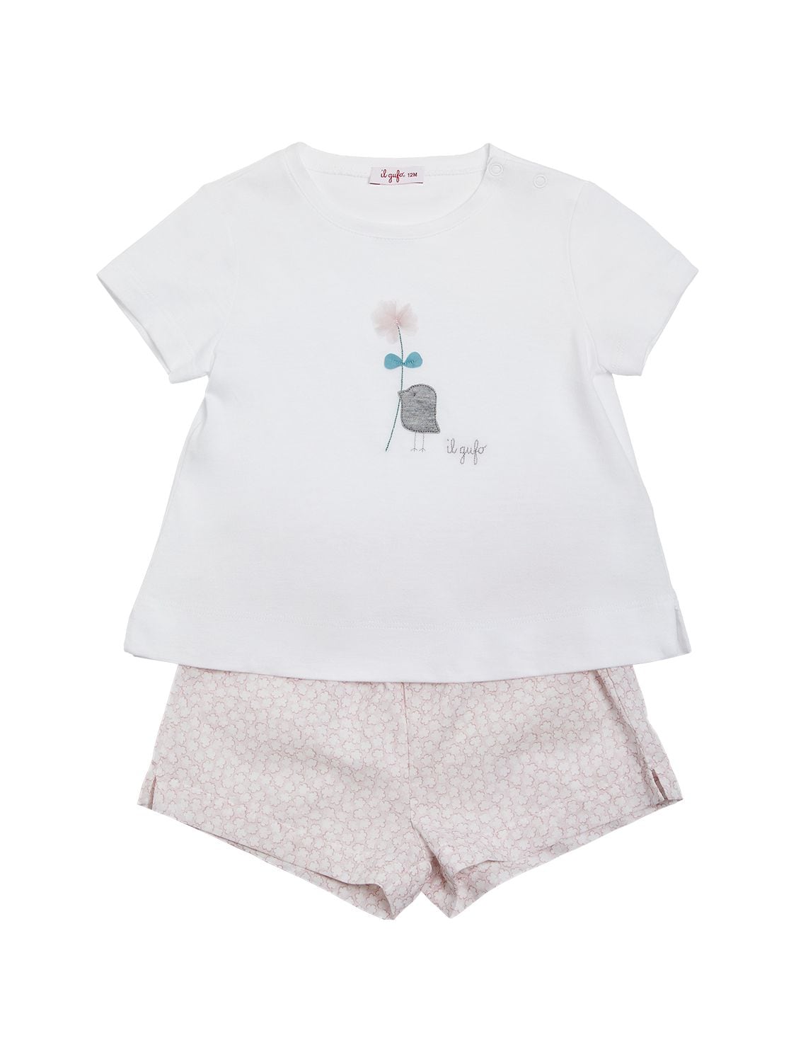 Il Gufo Kids' Cotton Jersey T-shirt & Poplin Shorts In Pink,white