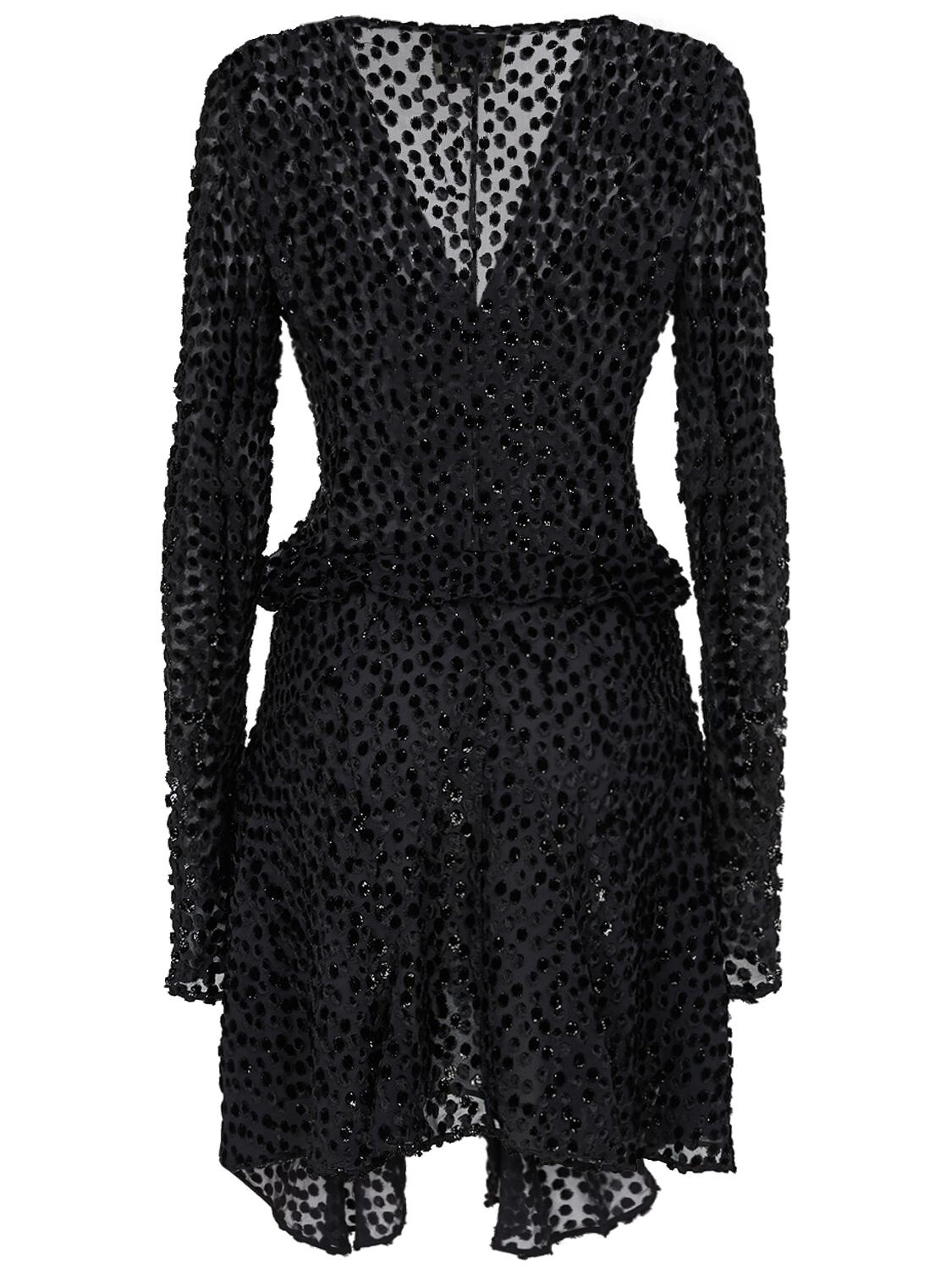 Shop Isabel Marant Usmara Viscose & Silk Blend Mini Dress In Black