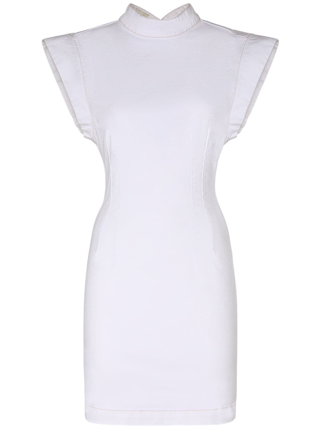 Isabel Marant Nina Stretch Cotton Mini Dress In White