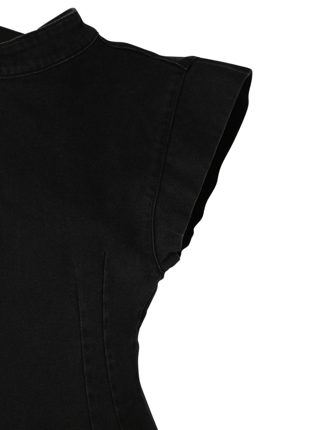 Shop Isabel Marant Nina Stretch Cotton Mini Dress In Black