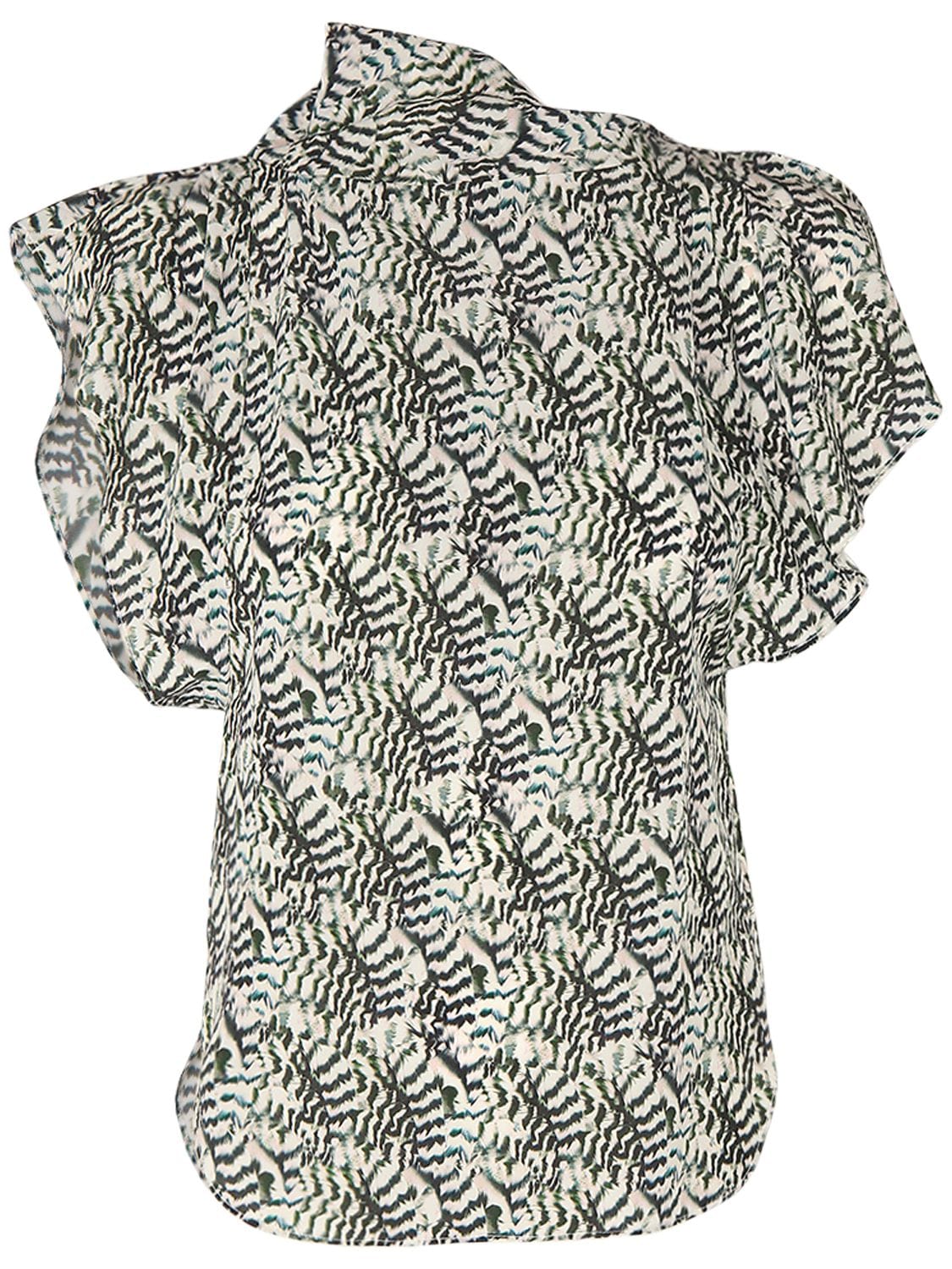 Isabel Marant Valency Printed Silk Blend Top In Ecru,multi