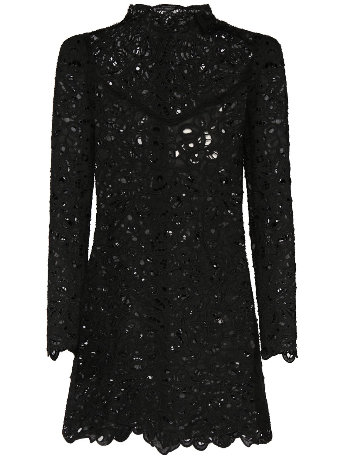 Shop Isabel Marant Daphne Lace Mini Dress In Black