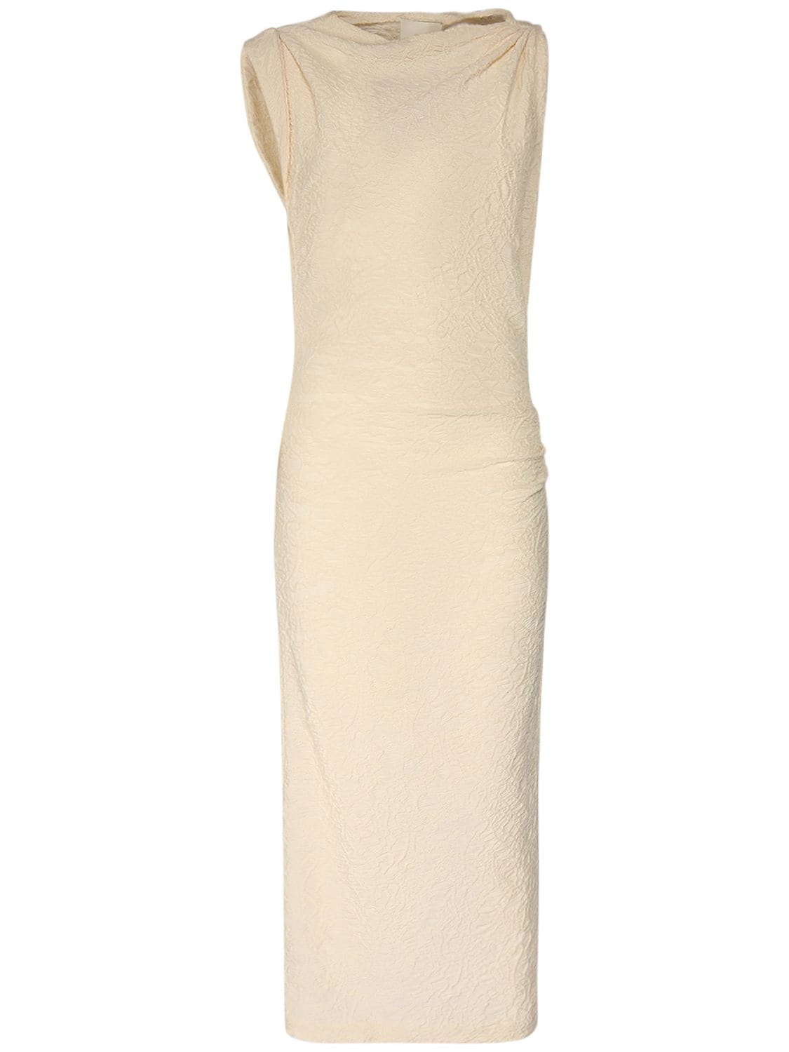 Shop Isabel Marant Franzy Cotton Blend Midi Dress In Ecru