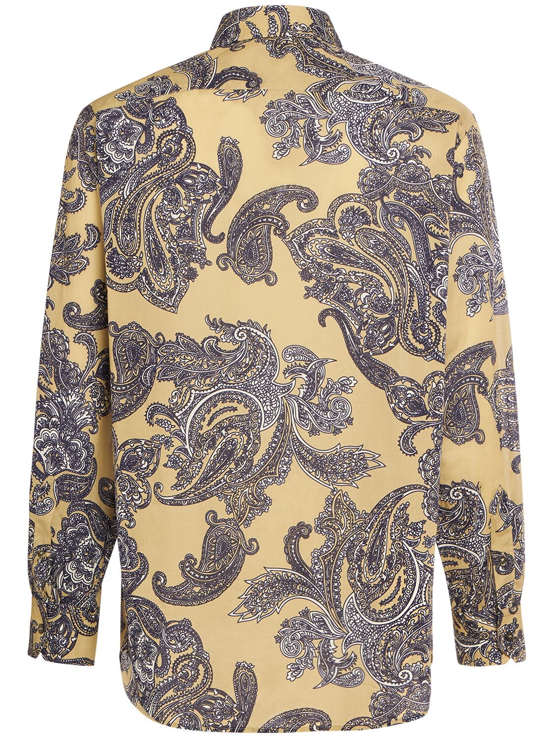 Shop Etro Printed Cotton Shirt In Beige,blue