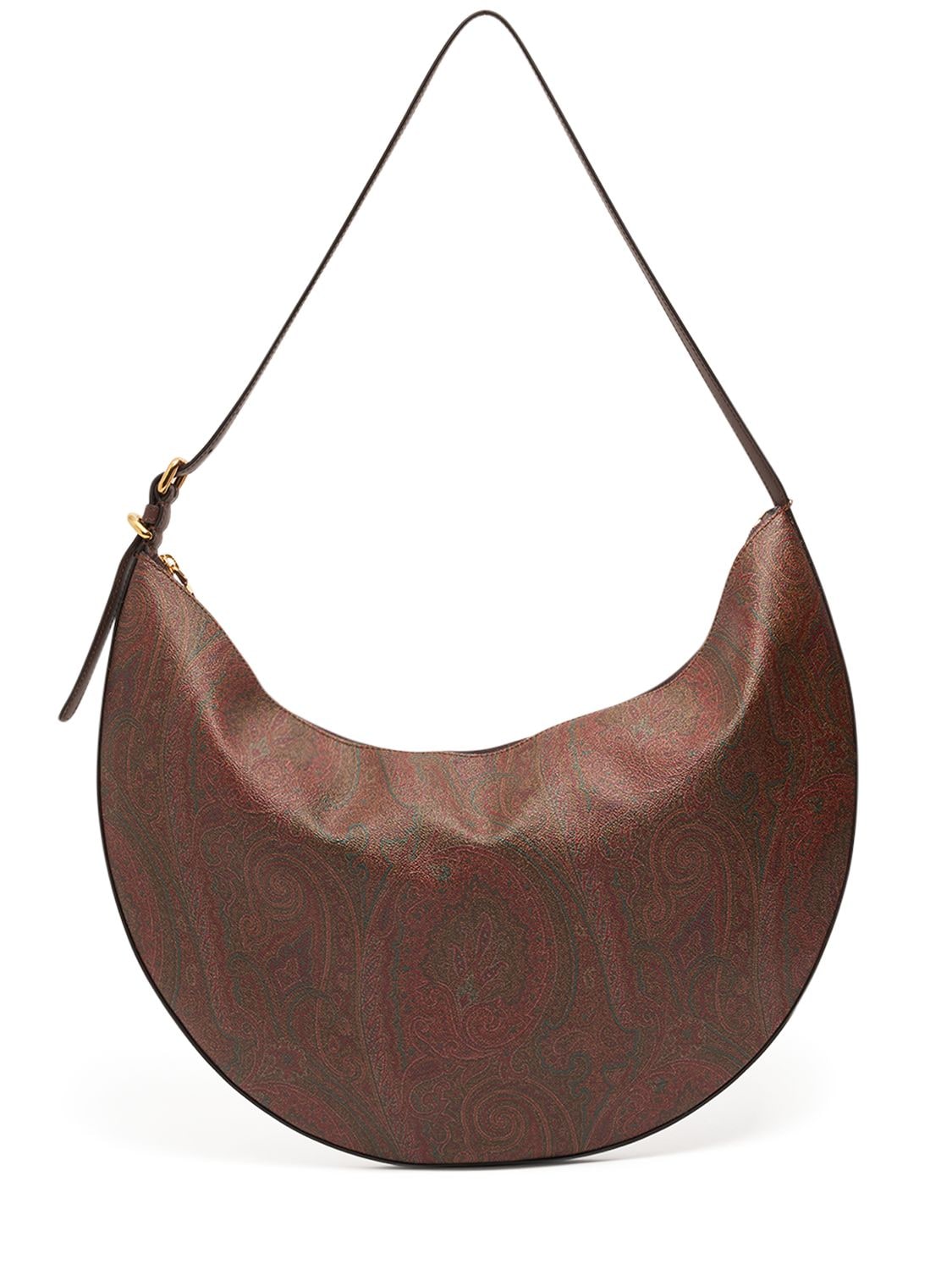 Etro Paisley Cotton Hobo Shoulder Bag In Brown