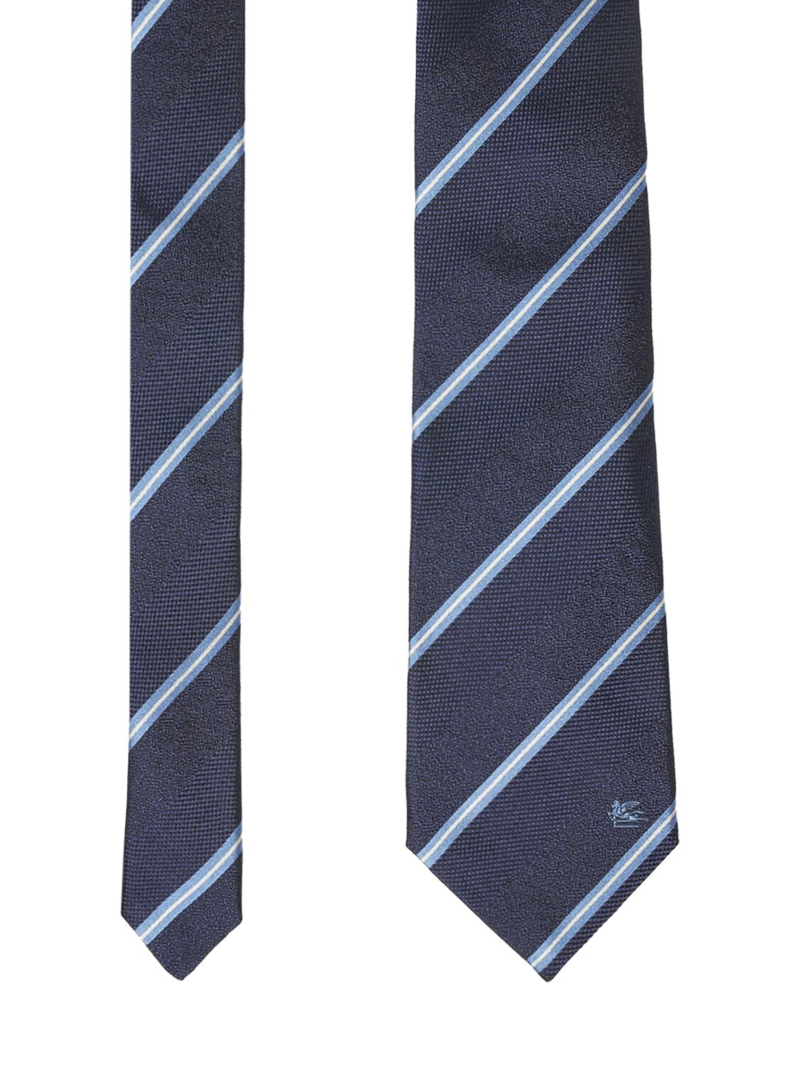 Shop Etro Printed Silk Tie In Blue