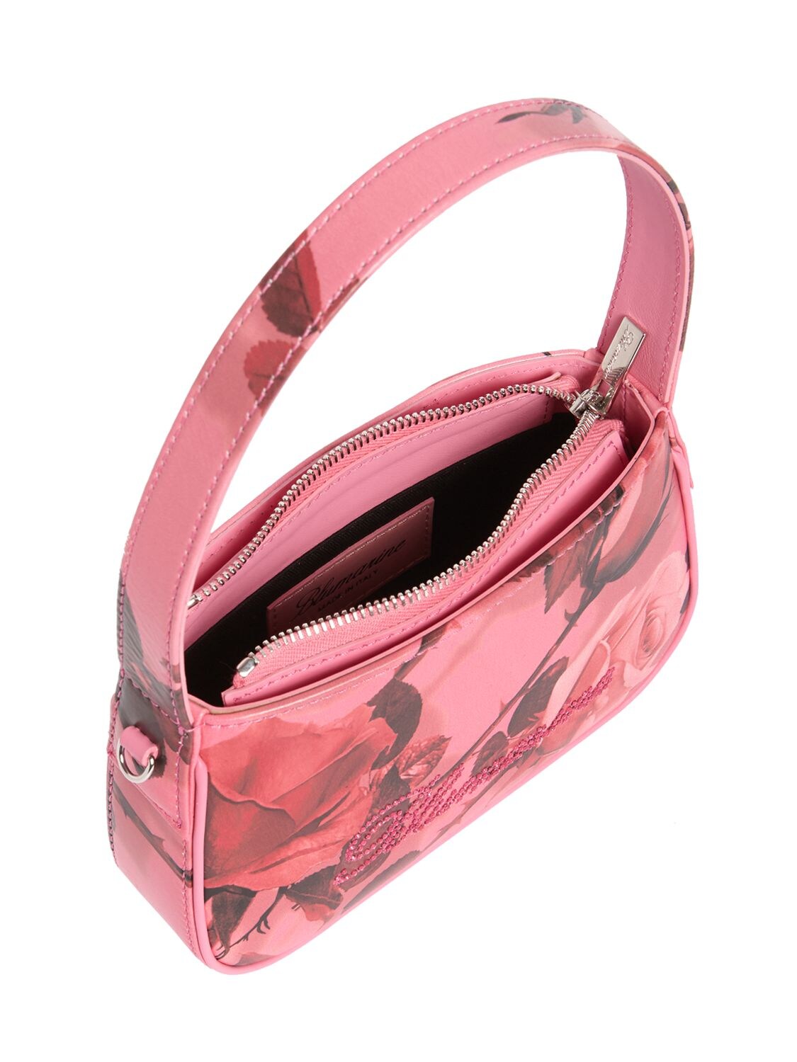 Shop Blumarine St. Rose Napa Leather Top Handle Bag In Pink,bunt