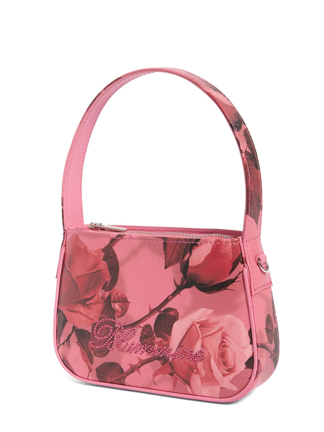 Shop Blumarine St. Rose Napa Leather Top Handle Bag In Pink,bunt