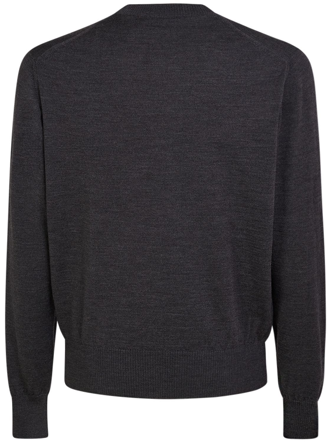 Shop Ami Alexandre Mattiussi Adc Wool Sweater In Heather Grey