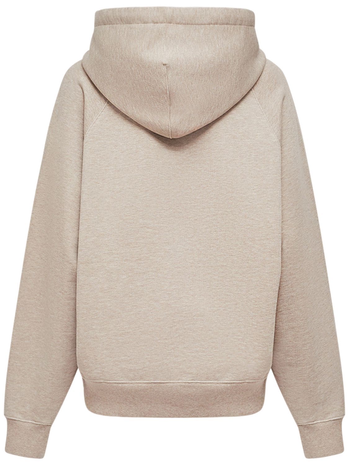 Shop Ami Alexandre Mattiussi Logo Cotton Hoodie In Light Beige