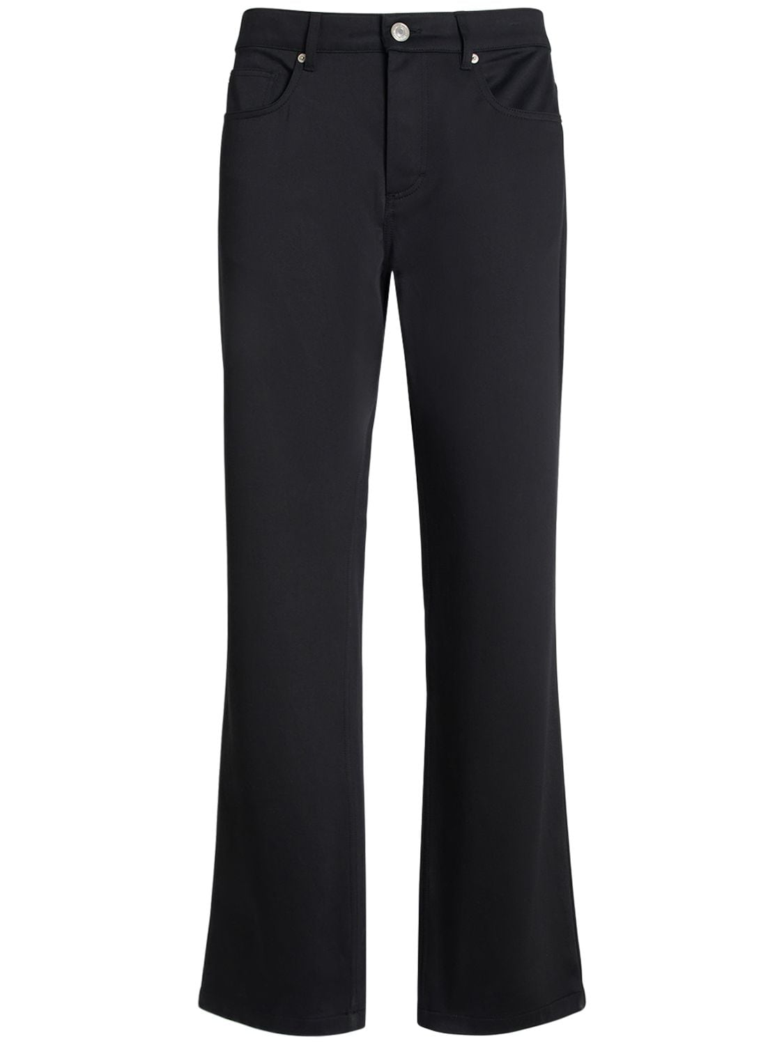 Ami Alexandre Mattiussi Compact Cotton Straight Trousers In Black
