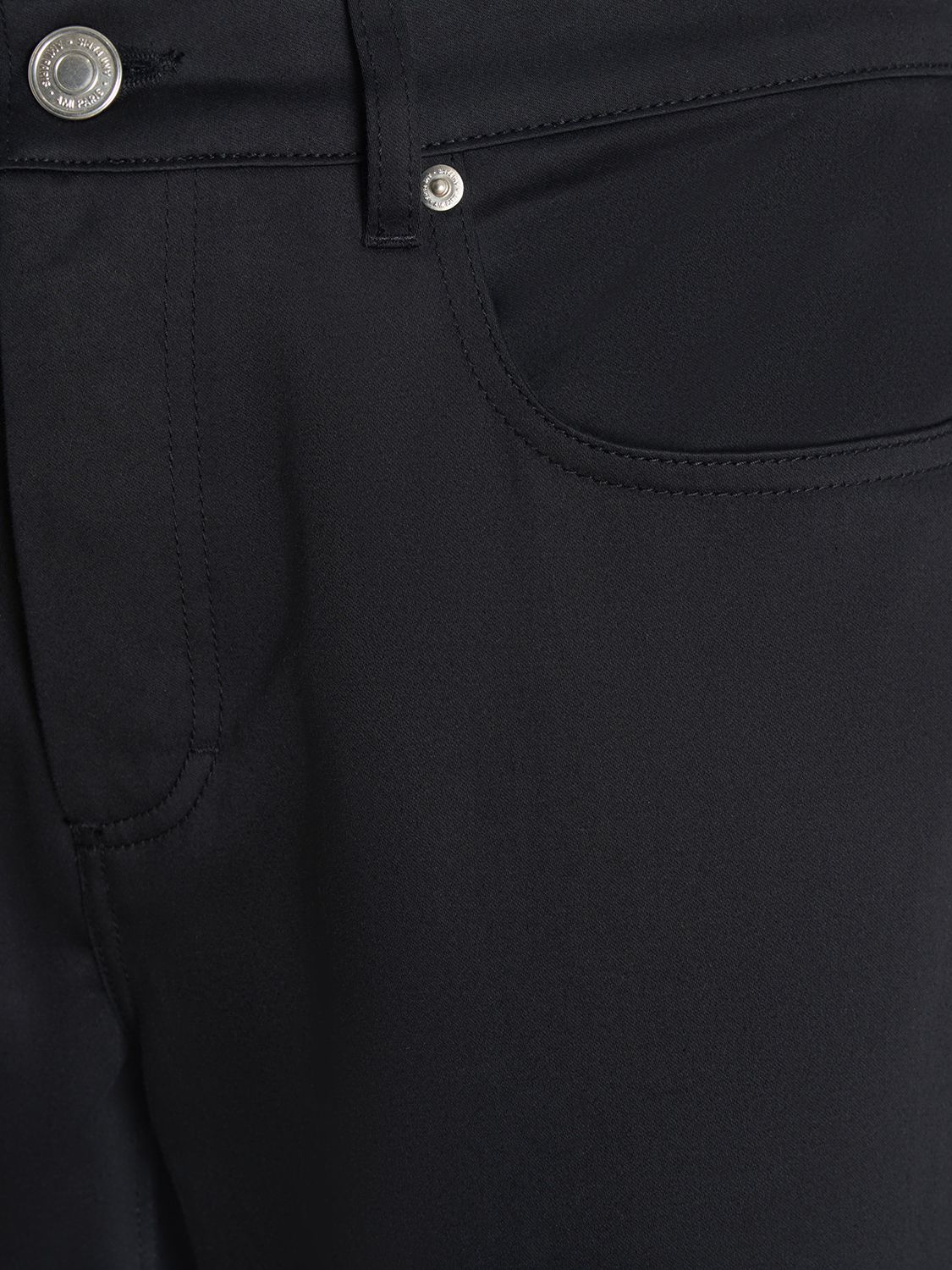 Shop Ami Alexandre Mattiussi Compact Cotton Straight Pants In Black
