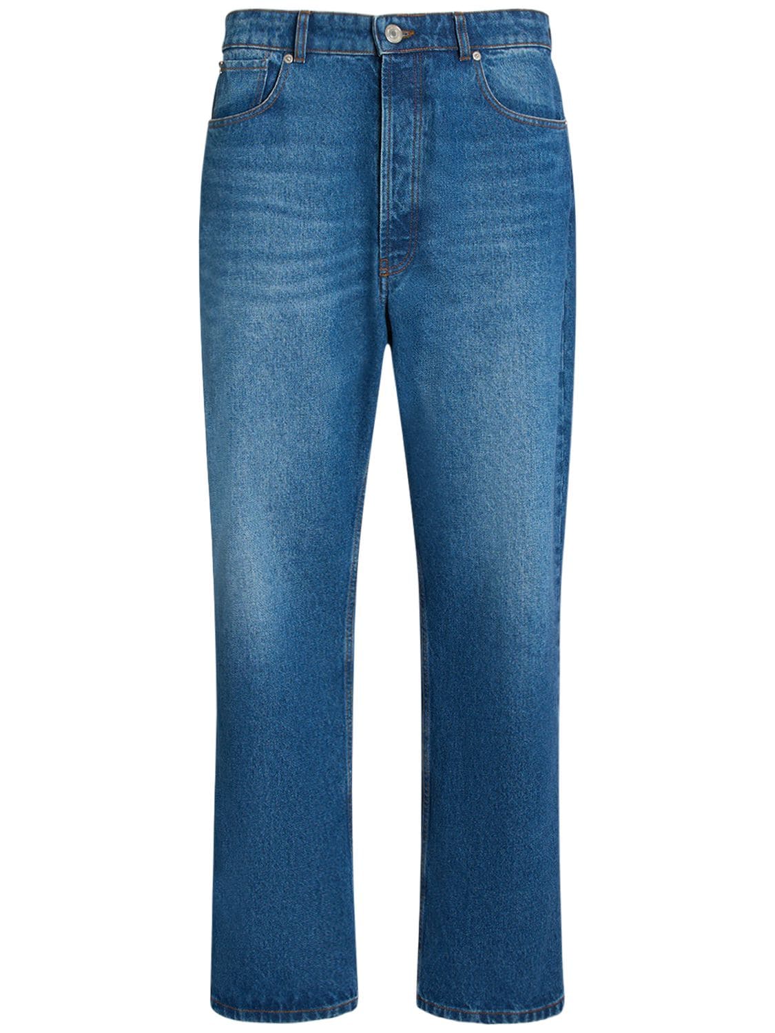 Ami Alexandre Mattiussi Loose Cotton Denim Jeans In Blue