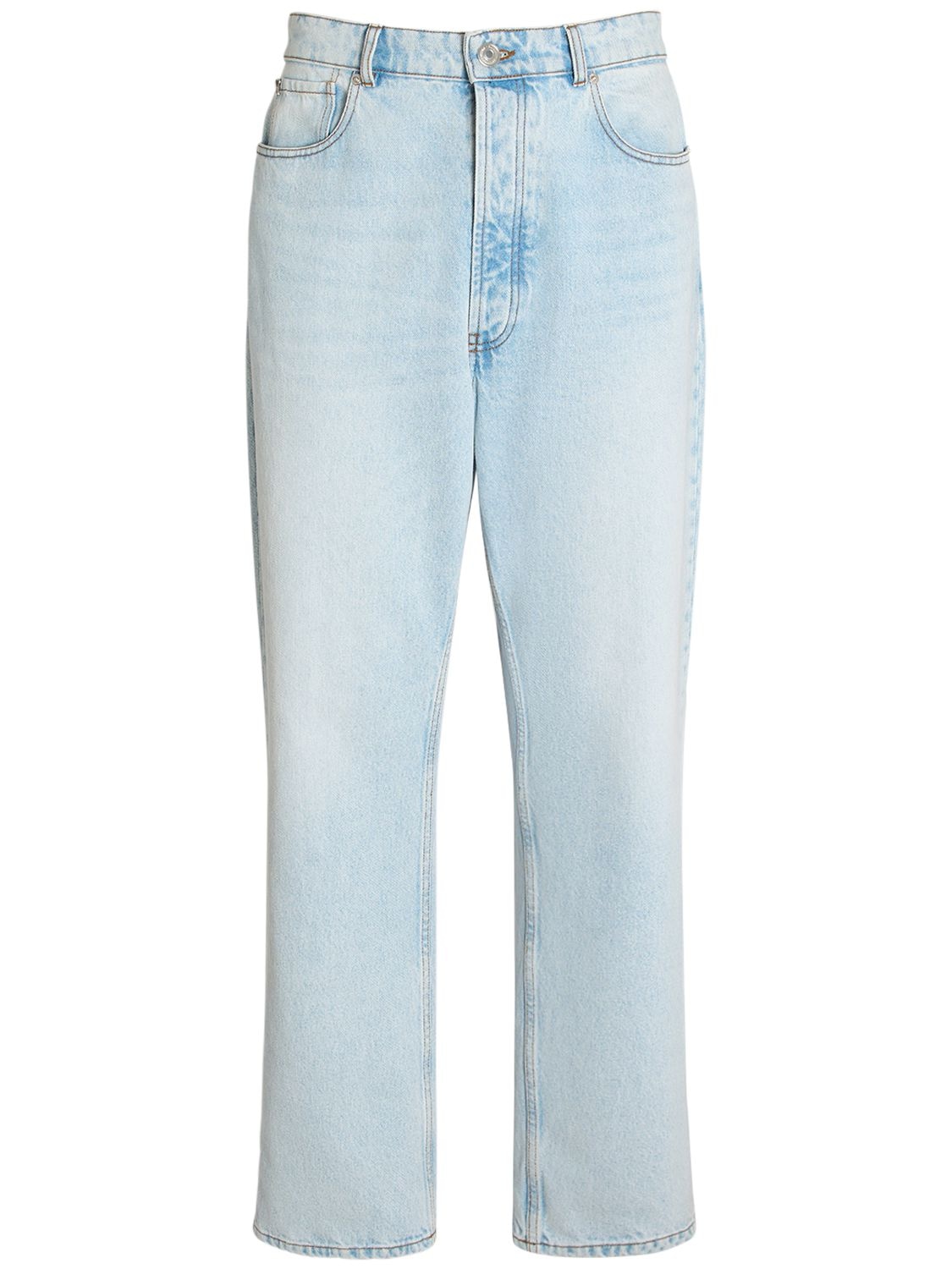 Ami Alexandre Mattiussi Loose Cotton Denim Jeans In Light Blue