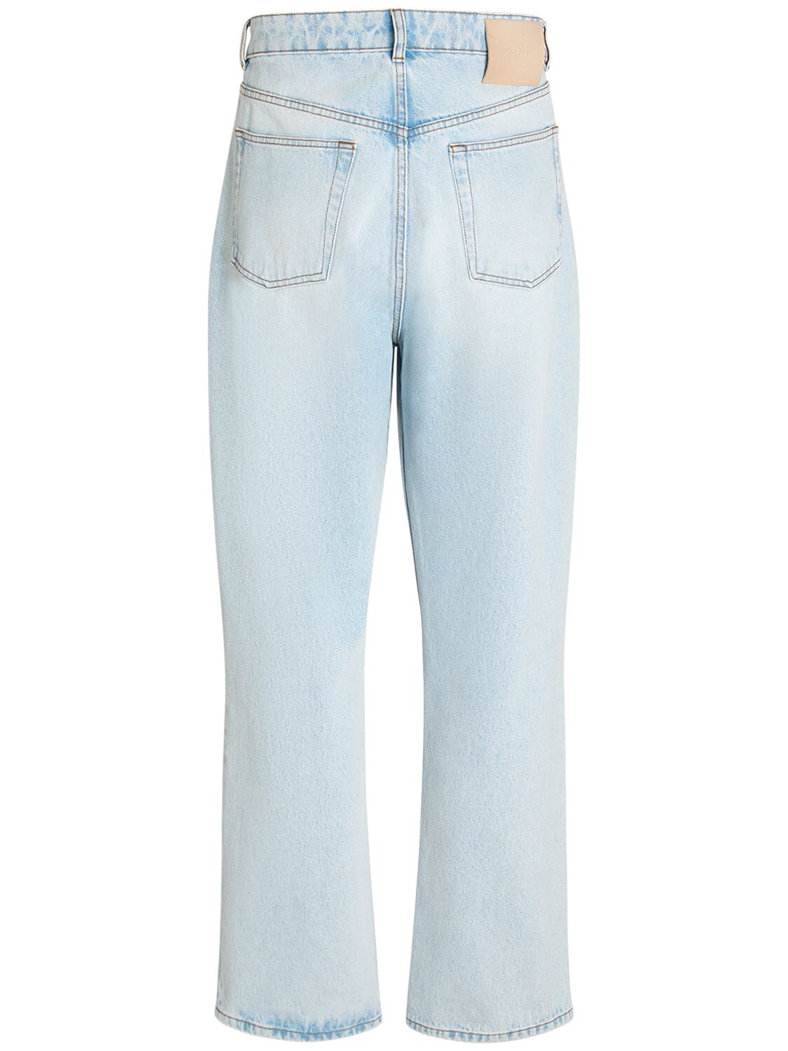 Shop Ami Alexandre Mattiussi Loose Cotton Denim Jeans In Light Blue
