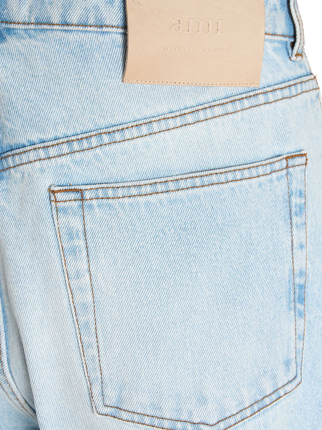 Shop Ami Alexandre Mattiussi Loose Cotton Denim Jeans In Light Blue