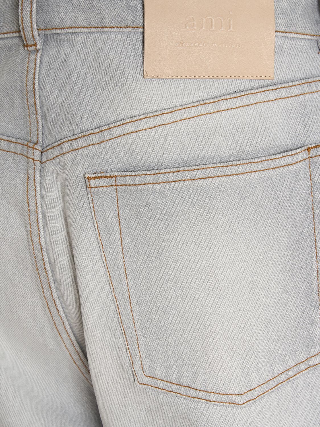 Shop Ami Alexandre Mattiussi Loose Cotton Denim Jeans In Grey