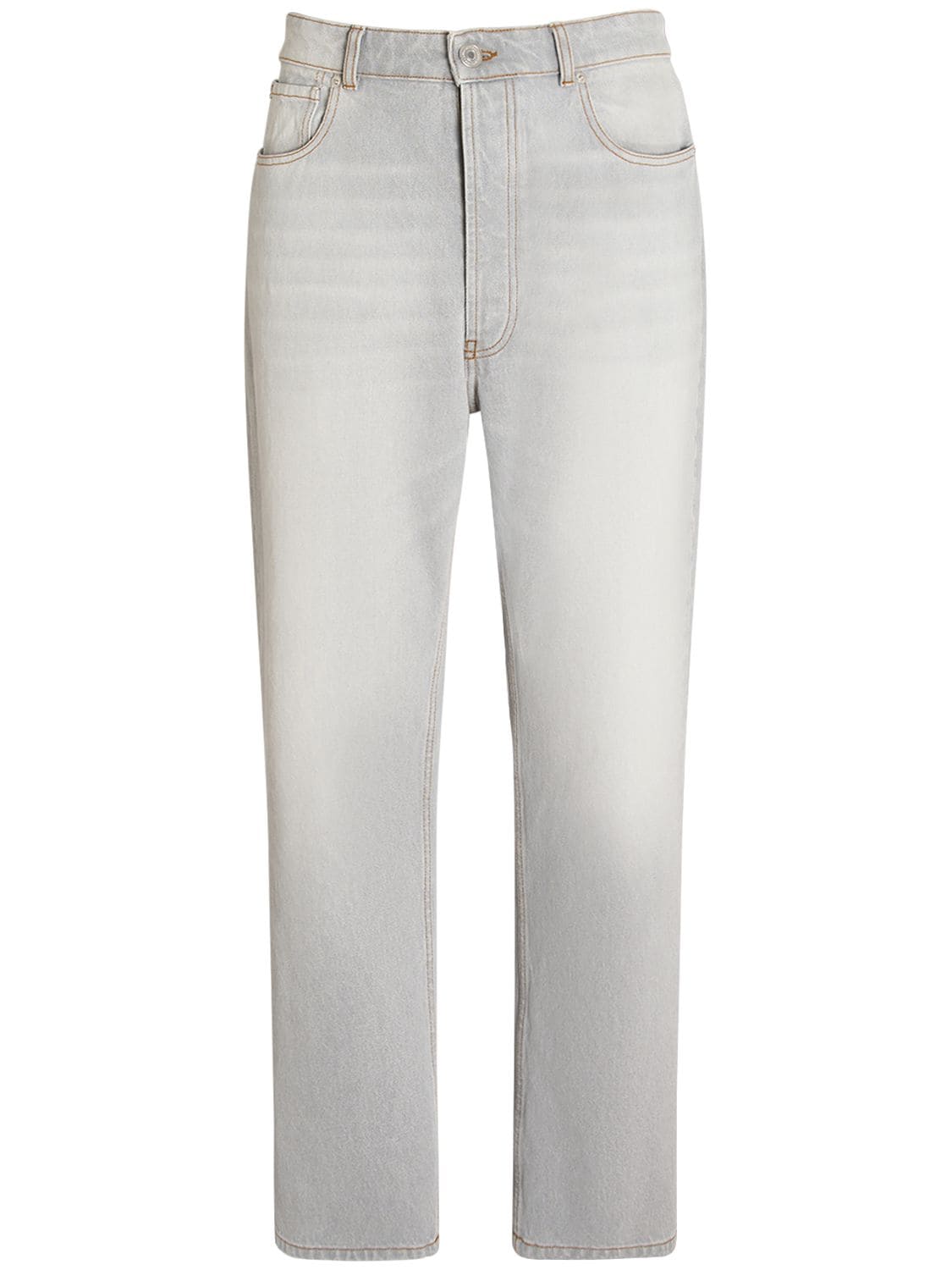 Ami Alexandre Mattiussi Loose Cotton Denim Jeans In Grey