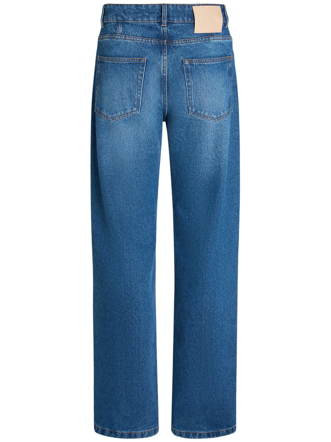 Shop Ami Alexandre Mattiussi Straight Cotton Denim Jeans In Blue