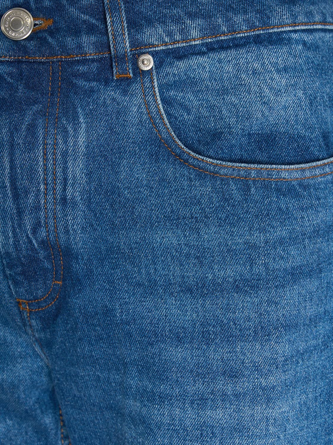 Shop Ami Alexandre Mattiussi Straight Cotton Denim Jeans In Blue
