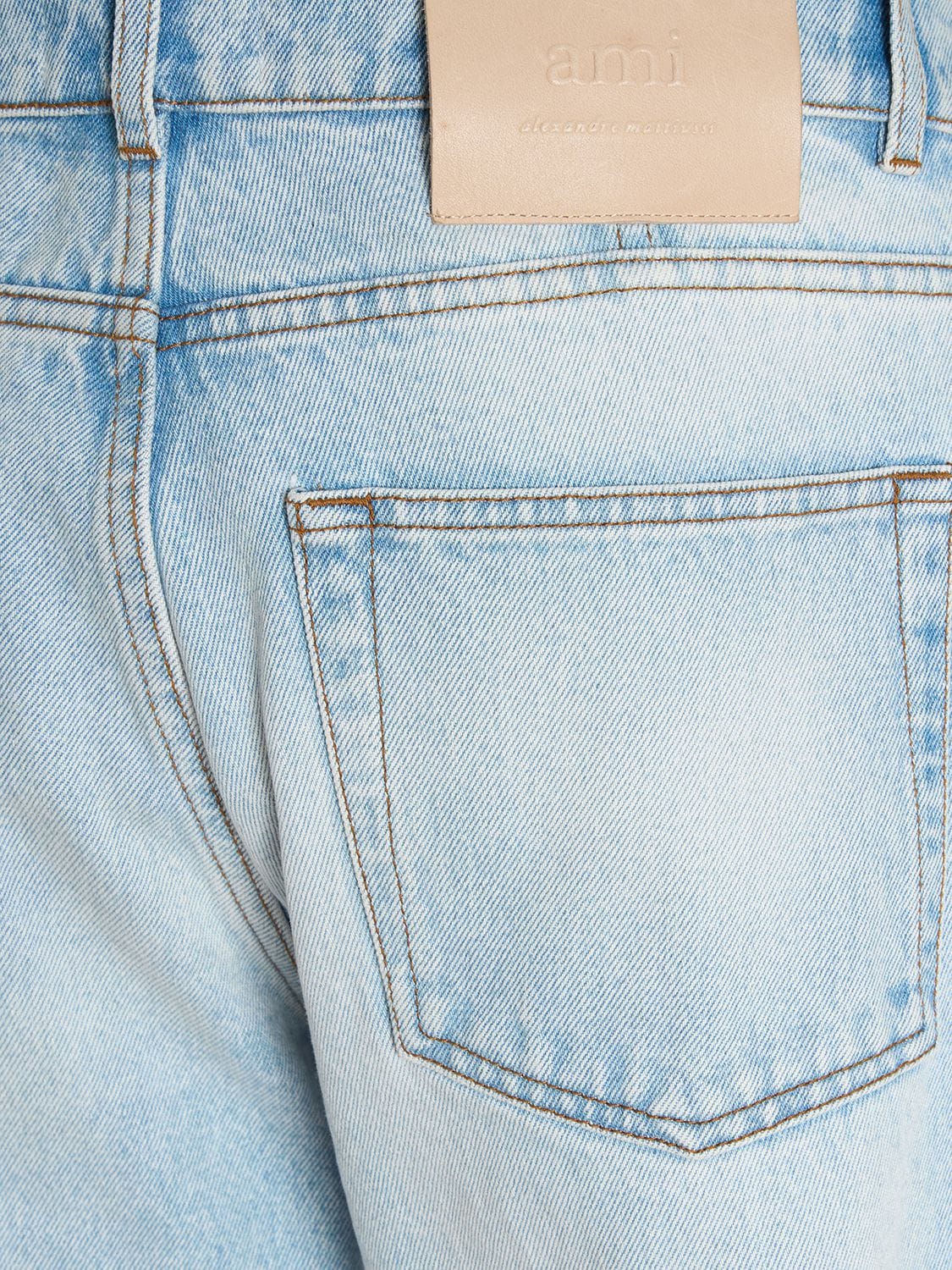 Shop Ami Alexandre Mattiussi Straight Cotton Denim Jeans In Light Blue