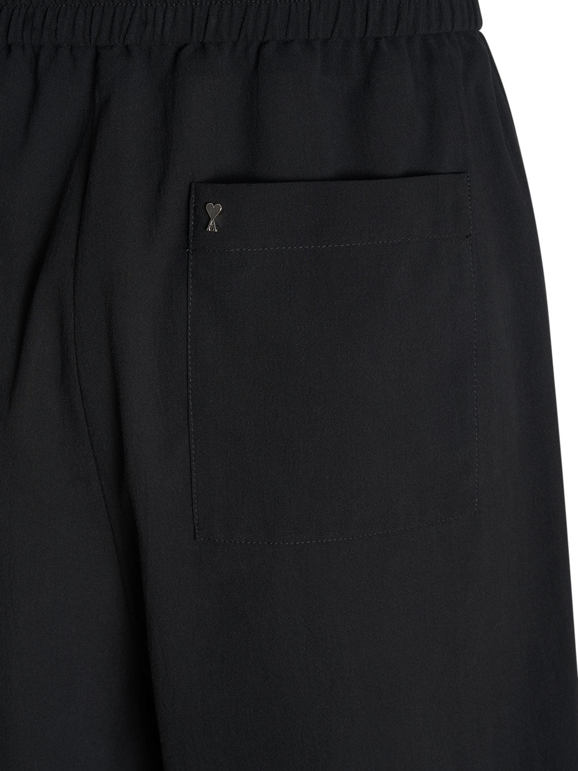 Shop Ami Alexandre Mattiussi Cotton Crepe Bermuda Shorts In Black
