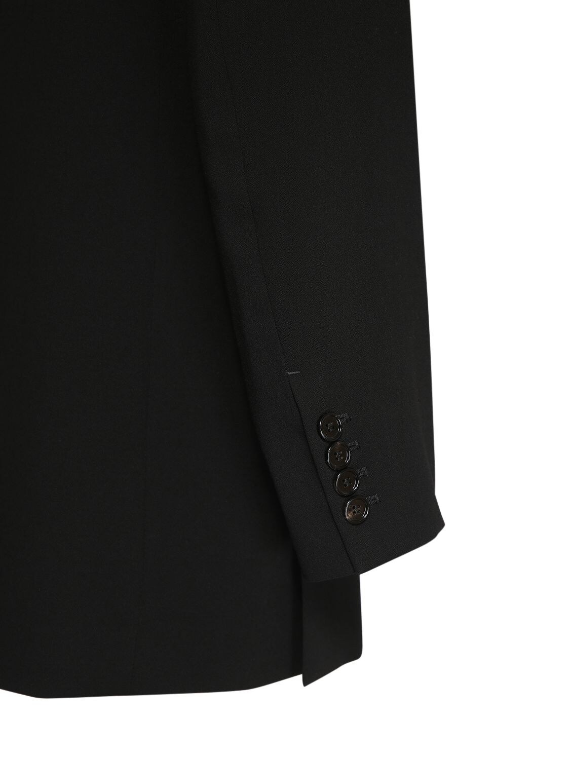 Shop Ami Alexandre Mattiussi Oversized Wool Crepe Blazer In Black