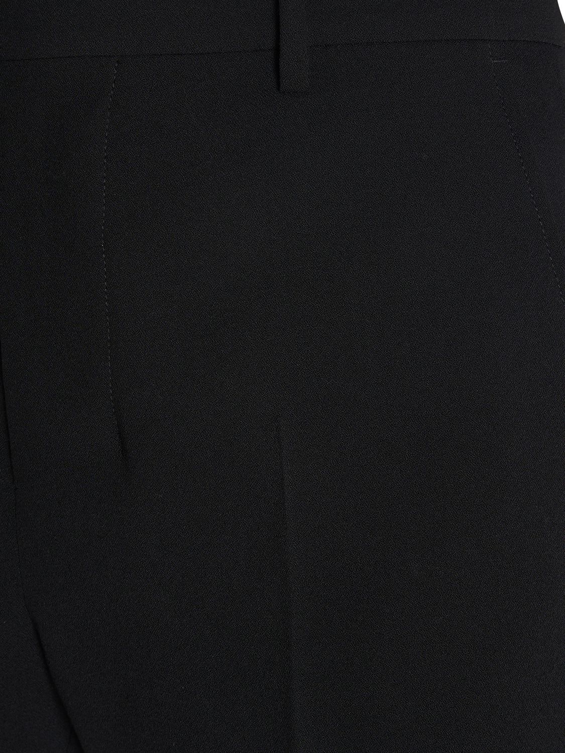 Shop Ami Alexandre Mattiussi Wool Crepe Mini Shorts In Black